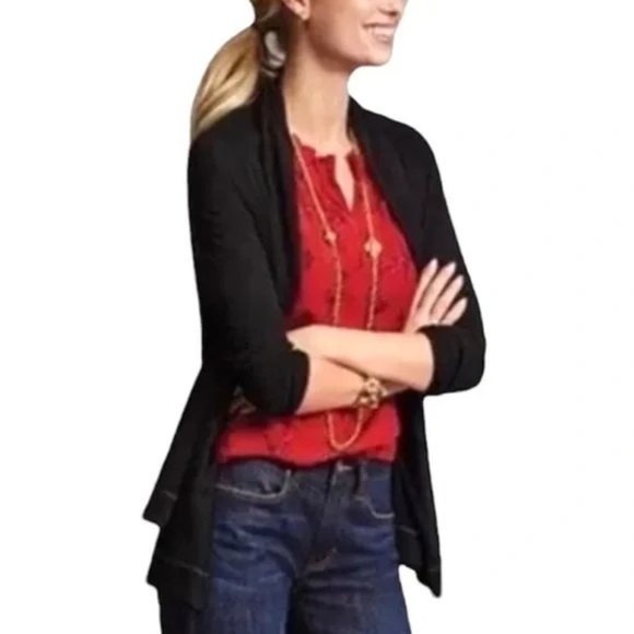 CABI Winsome Open Cardigan Sweater Black Sz L #3355 EUC - Picture 1 of 4